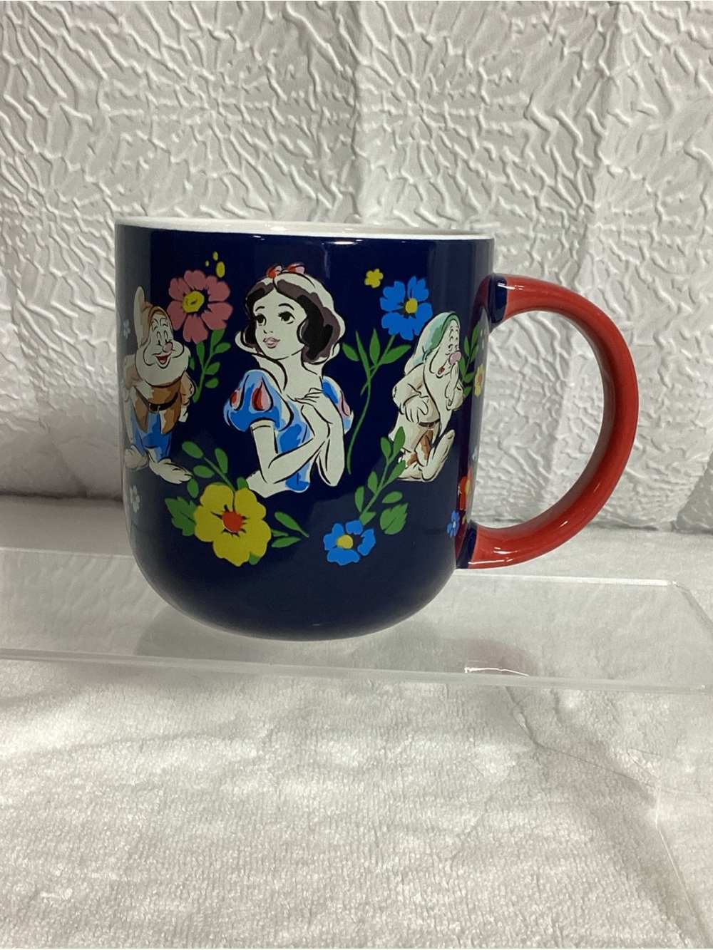 Disney Princess Snow White and Seven Dwarfs Blue Coffee Ceramic Mug Cup by Zrike - Picture 2 of 8